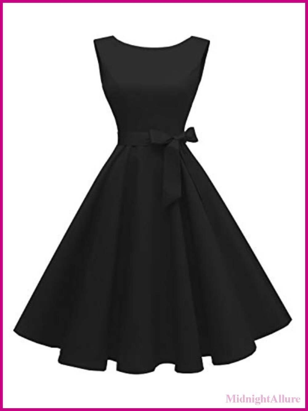 Sleeveless Vintage 1950s Cocktail Dress Boatneck A-Line Knee-Length